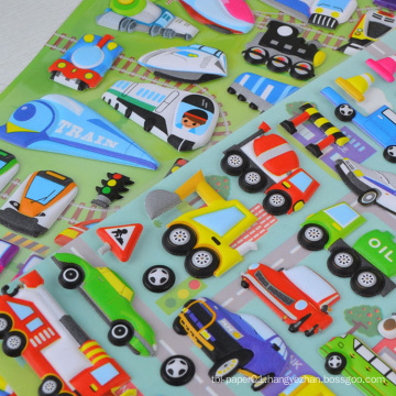 Adhesive Custom Shape Cartoon Car Painting Kids Cheap 3d Stickers
